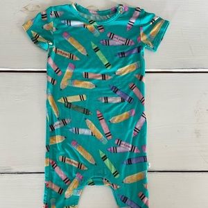 Posh Peanut BACK TO SCHOOL Short Sleeve Romper 9-12 months